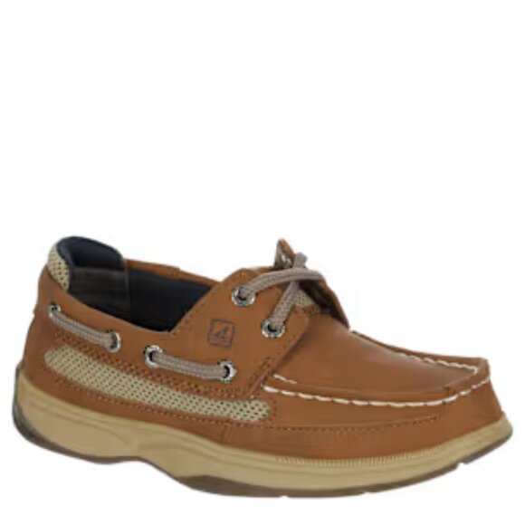 Sperry Kids Authentic Lanyard Dark Tan/Navy  Boat Shoes   US 4 Medium - Picture 2 of 3